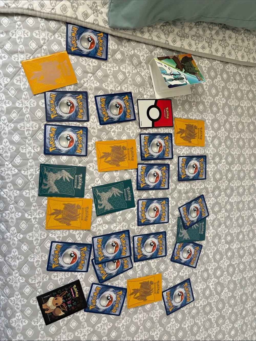 Pokemon Trading Cards Assorted Yellow, Blue, Green, Black, Purple